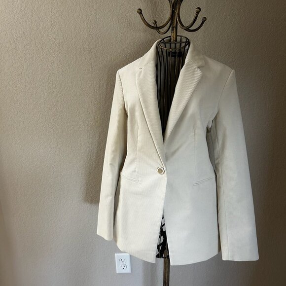 NWT Theory Luxury Old Money Power Jacket Blazer Dover White Modern Corduroy - Picture 13 of 16